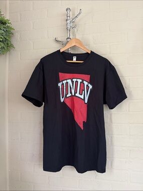 UNLV Graphic Tee Black Red Men's T-Shirt unisex NEW university Nevada las Vegas